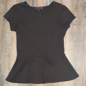 Black peplum shirt